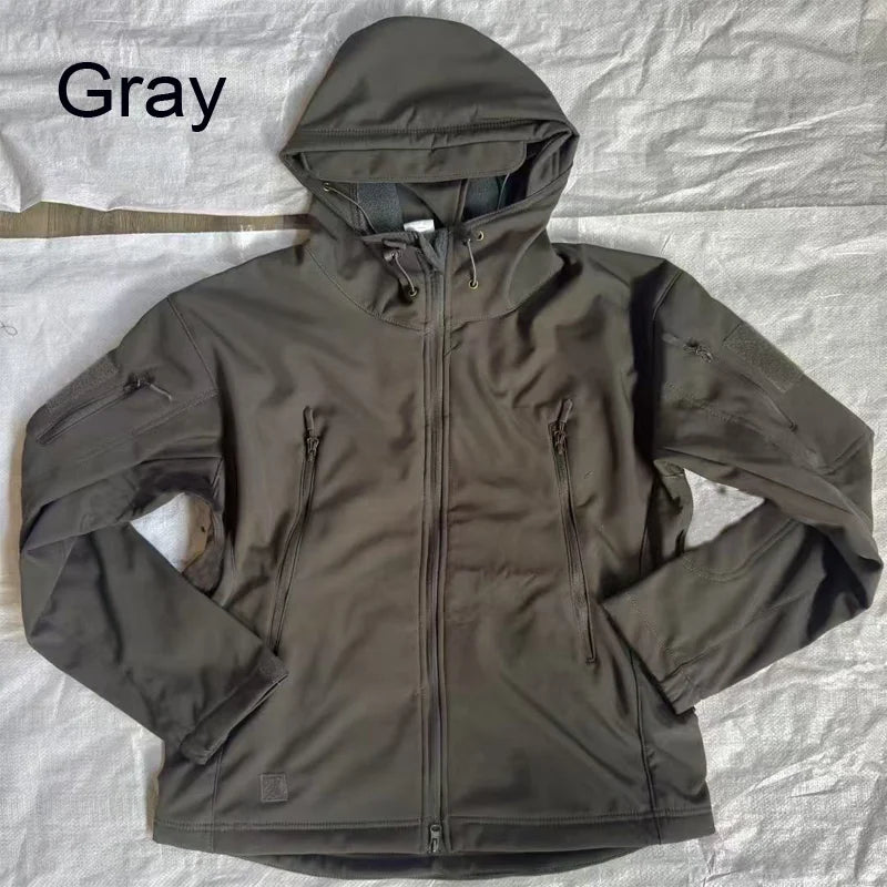 Men's Winter Autumn Softshell Fleece Jackets Windproof Outdoor Fishing Hiking Hunting Thermal Camping Cargo Coats Warm M-5XL