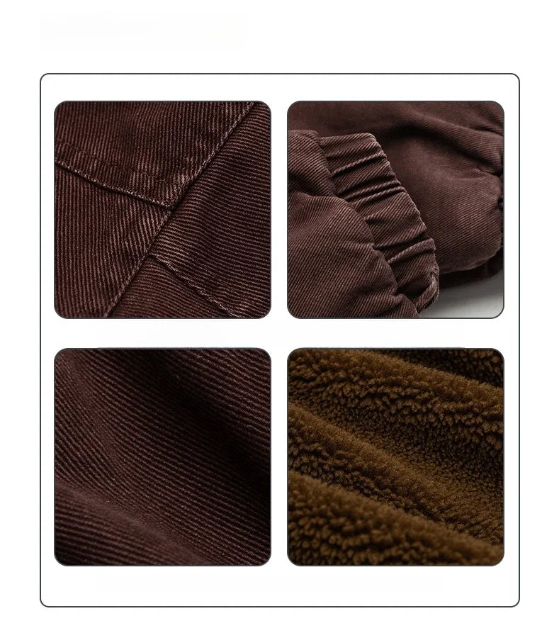 Japanese Vintage MenPolar Wool Jacket Winter High Quality Coat Thick Korean Streetwear Loose Couple Fashionable Male Warm Jacket