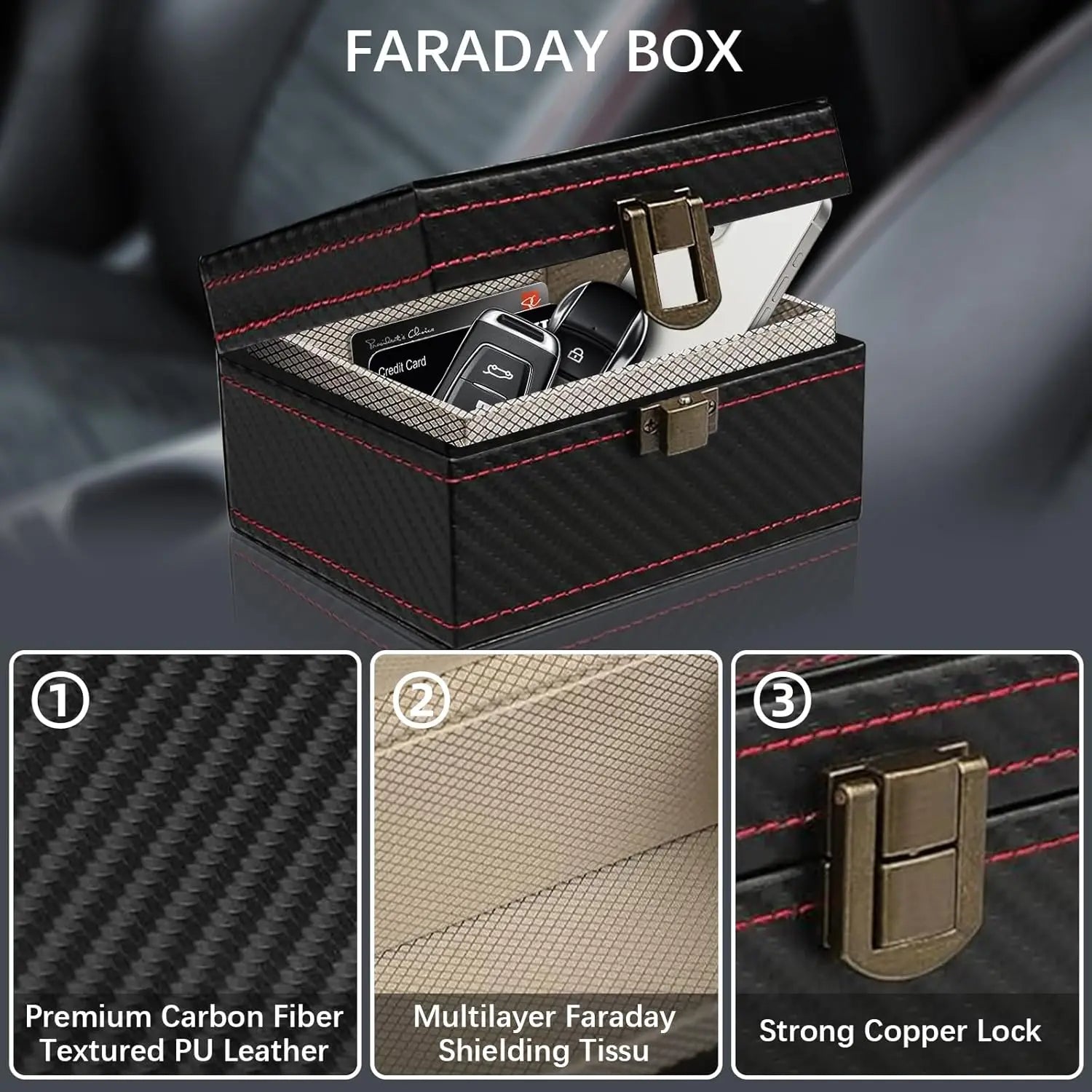 Protection Car Key Box & 2 Faraday Bags | Keyless Go Protection