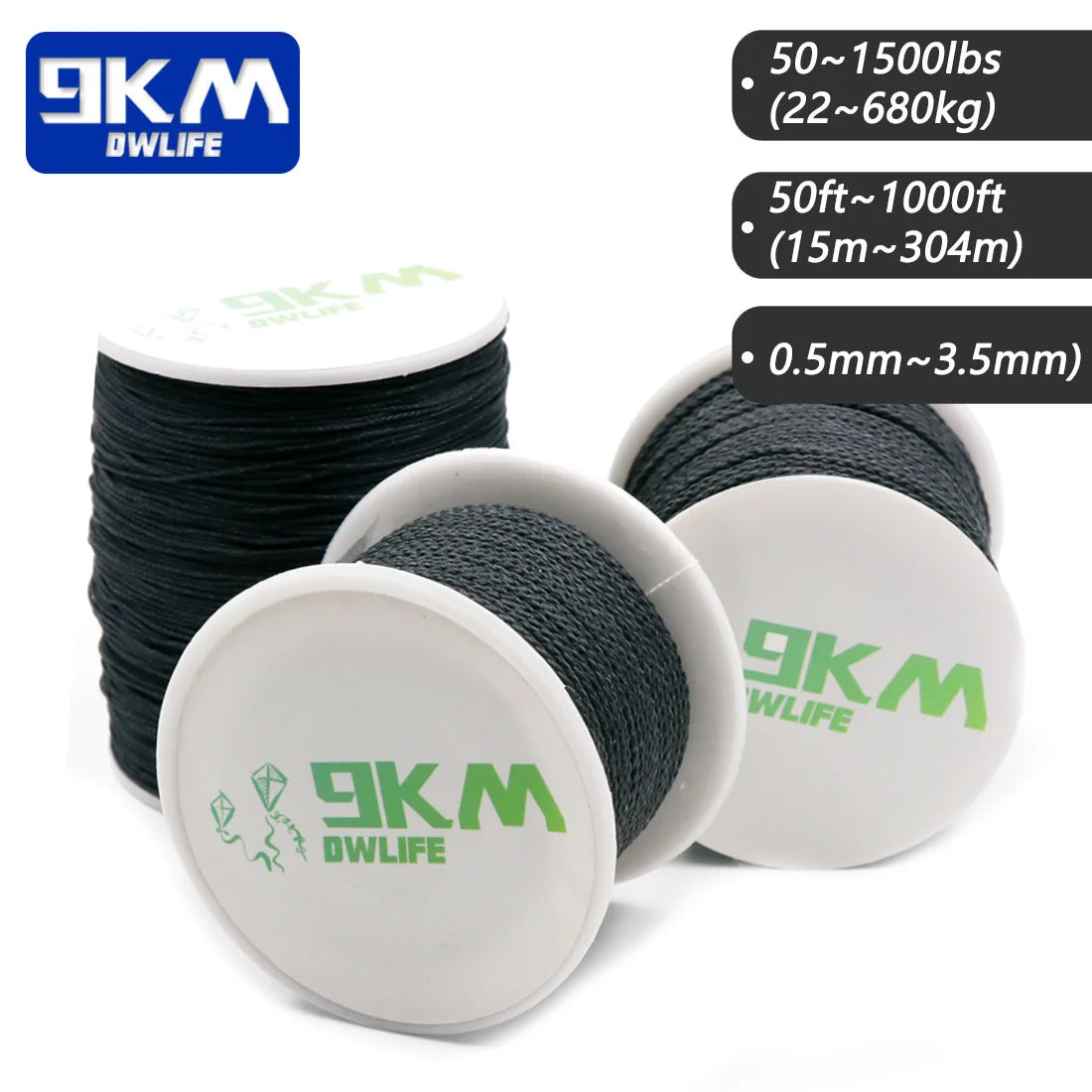 9KM Kevlar Cord |High Strength, Flame-Resistant, Braided Outdoor Line