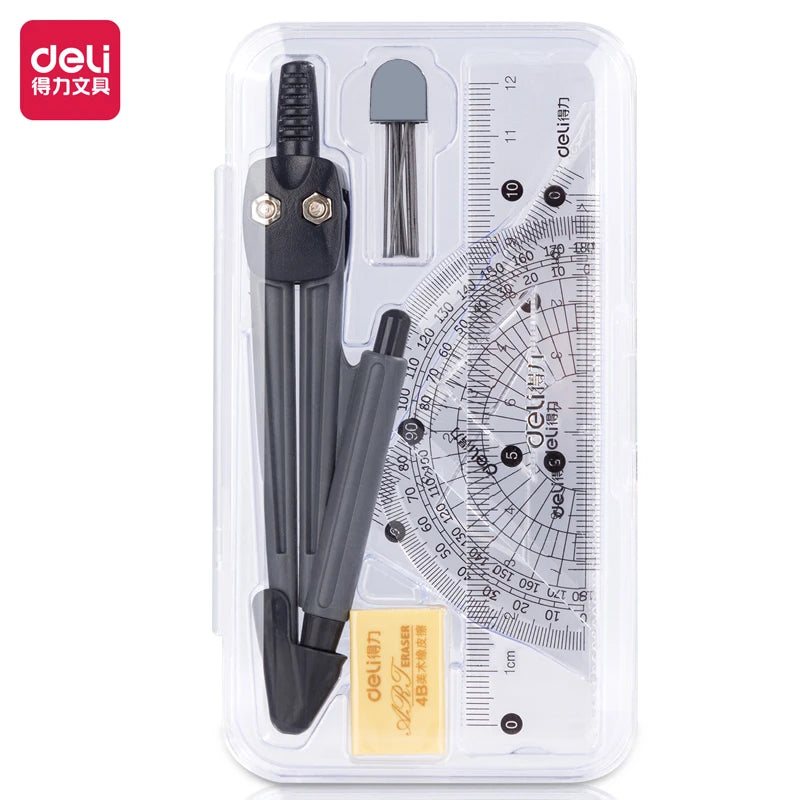 Deli Compass Set | Multifunctional Drawing & Ruler Kit