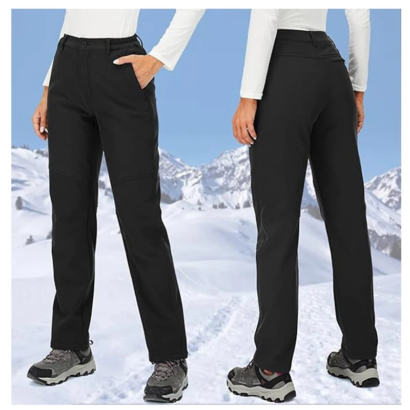 TRVLWEGO Women’s Winter Hiking Pants | Waterproof Softshell Ski & Trekking Trousers