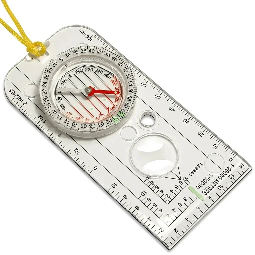 Compass Navigation Map Reading Tool | Outdoor Orienteering Ruler