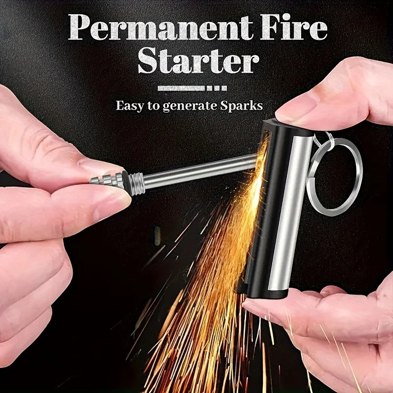 Permanent Match Flint Keychain Lighter | Waterproof Outdoor Fire Starter