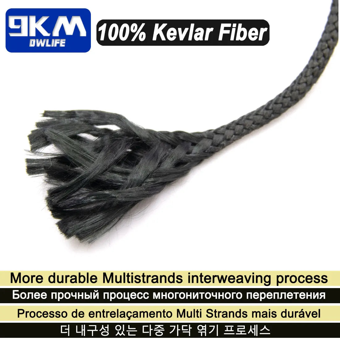 9KM DWLIFE Kevlar Cord | High-Strength Braided Rope