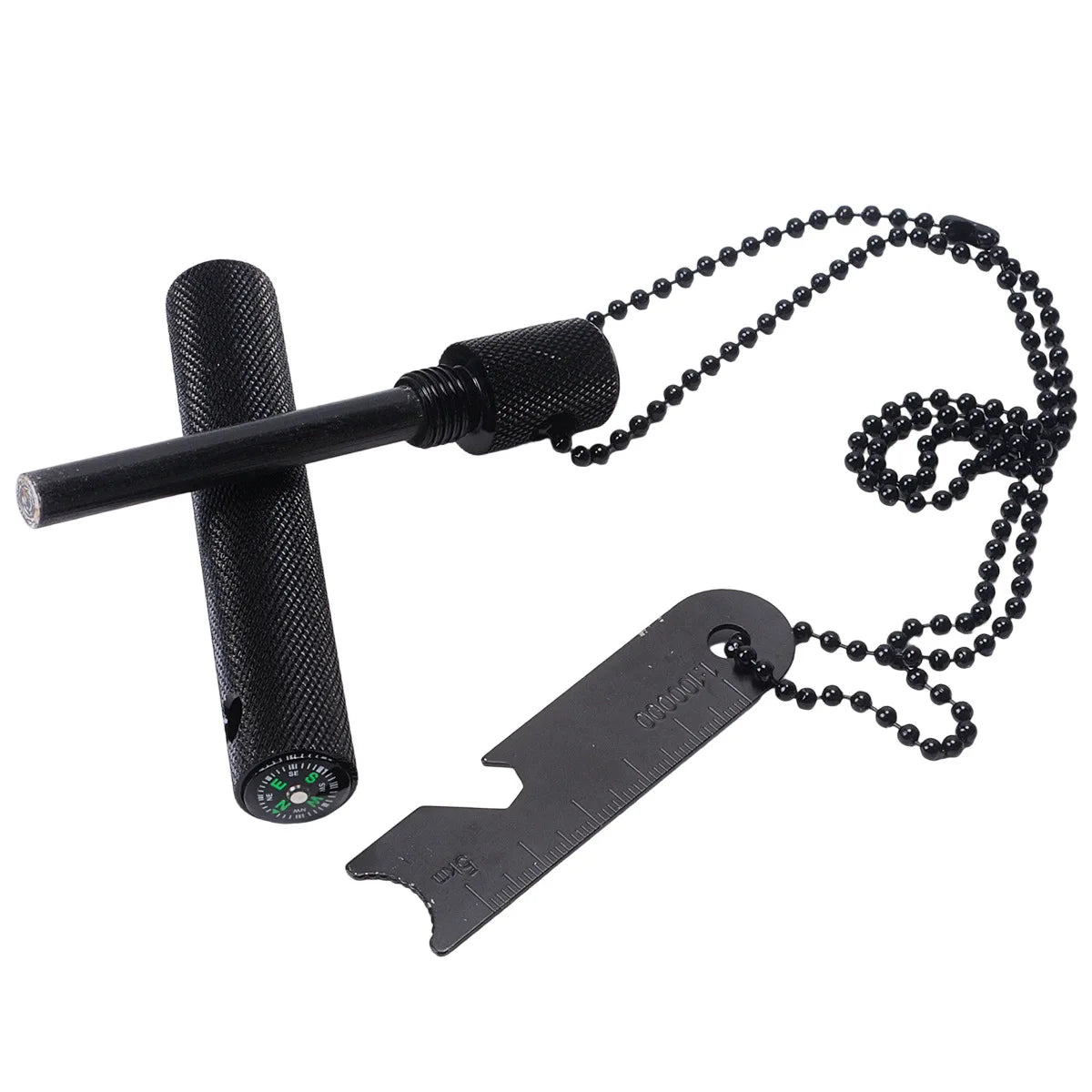 Fire Steel Magnesium Rod | Spark Steel with Chain & Compass