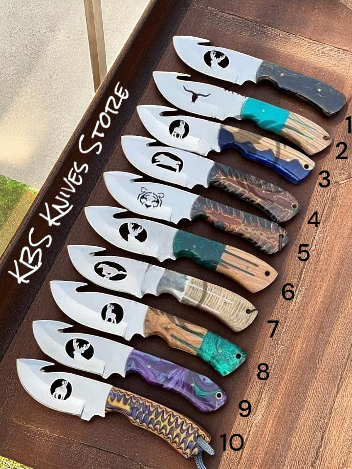 Handcrafted Outdoor Utility Tool – 4.5" Polished D2 Steel with Pine-Cone Resin Handle