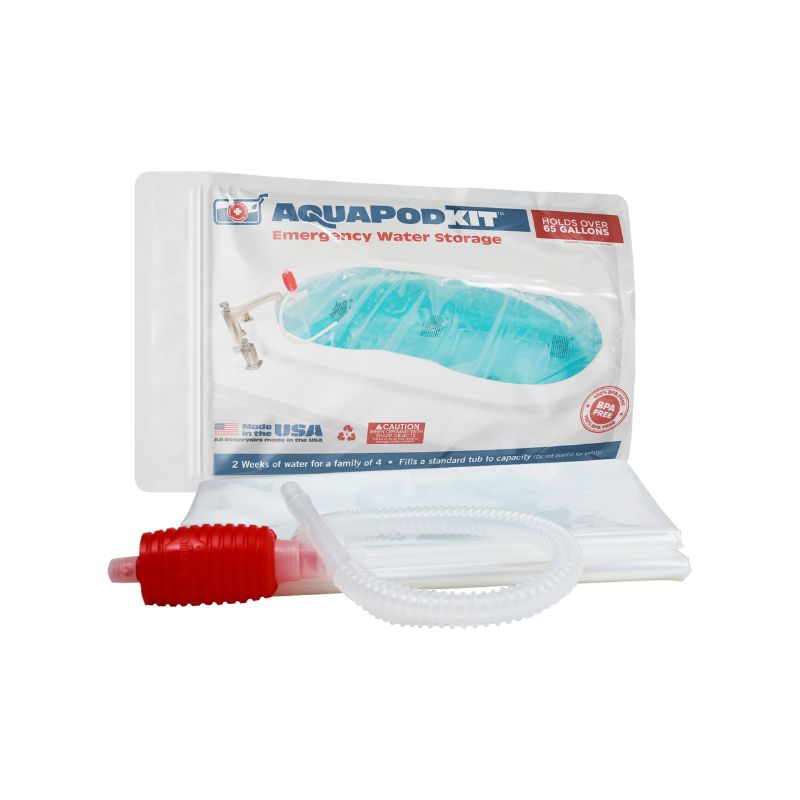 AquaPodKit Emergency Water Storage | 65-Gallon Bathtub Bladder for Disaster Prep