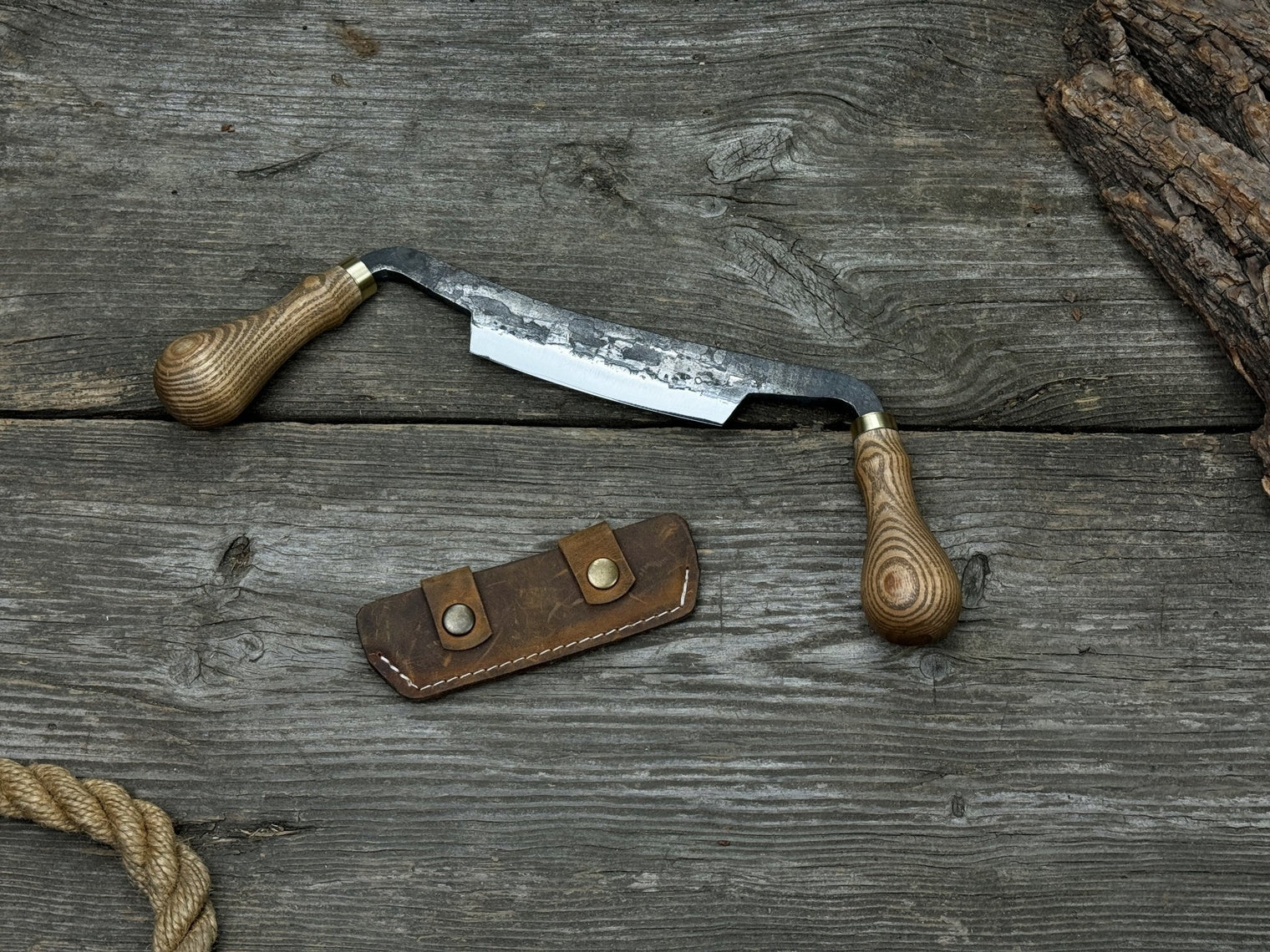 Curved Draw Knife (Push/Pull Shave), 10.5 cm (4.1 inch) Cutting Edge