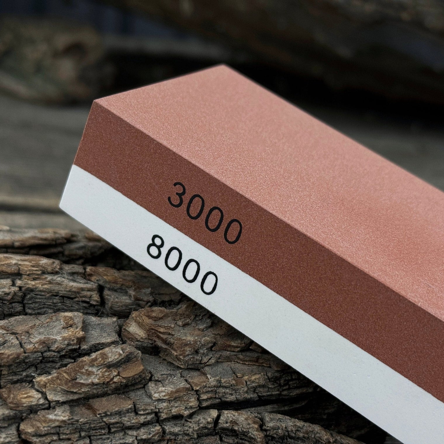 Double-Sided Sharpening Stone with Optional Wooden Stand – Grit #3000 / #8000