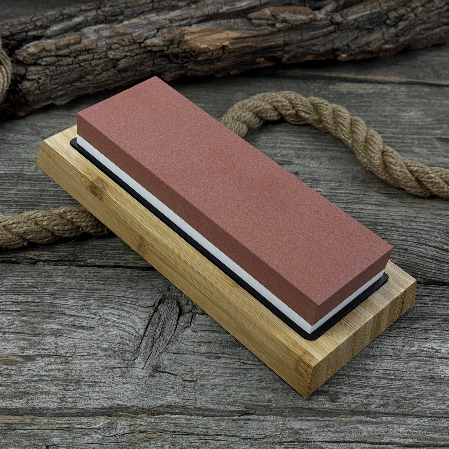 Double-Sided Sharpening Stone with Optional Wooden Stand – Grit #3000 / #8000