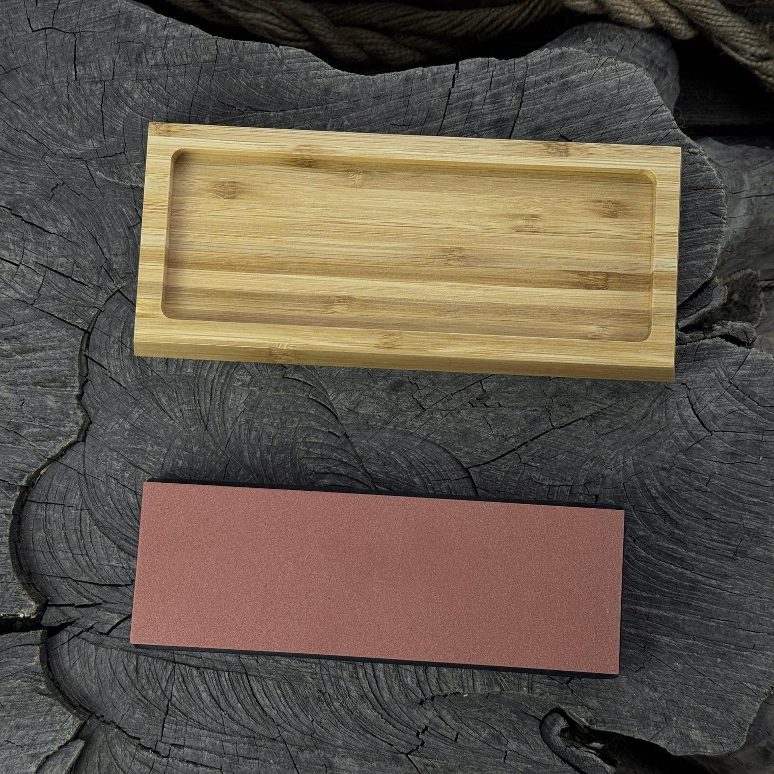 Double-Sided Sharpening Stone with Optional Wooden Stand – Grit #3000 / #8000