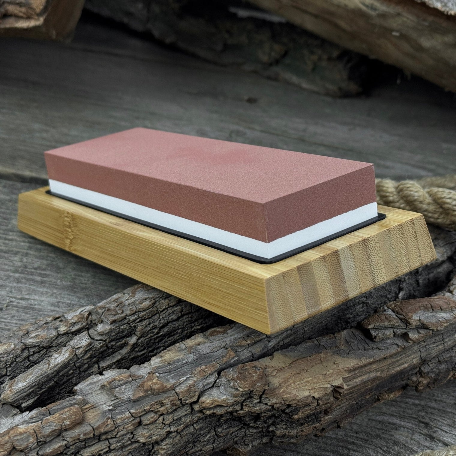 Double-Sided Sharpening Stone with Optional Wooden Stand – Grit #3000 / #8000