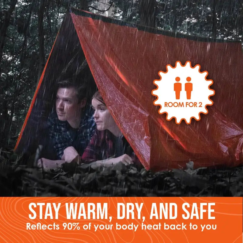 Go Time Gear 2-Person Waterproof Emergency Survival Tent with Thermal Protection for Camping and Hiking