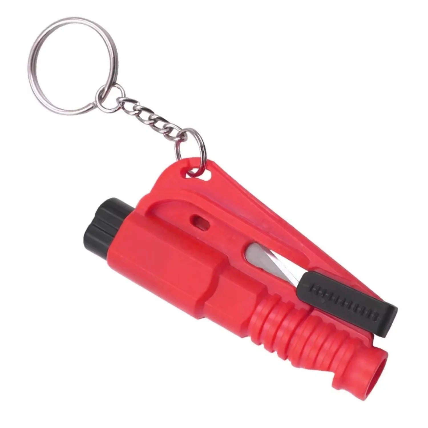 The EDC Outpost ini 3-in-1 Safety Hammer Keychain – Glass Breaker, Seatbelt Cutter & Emergency Survival Whistle