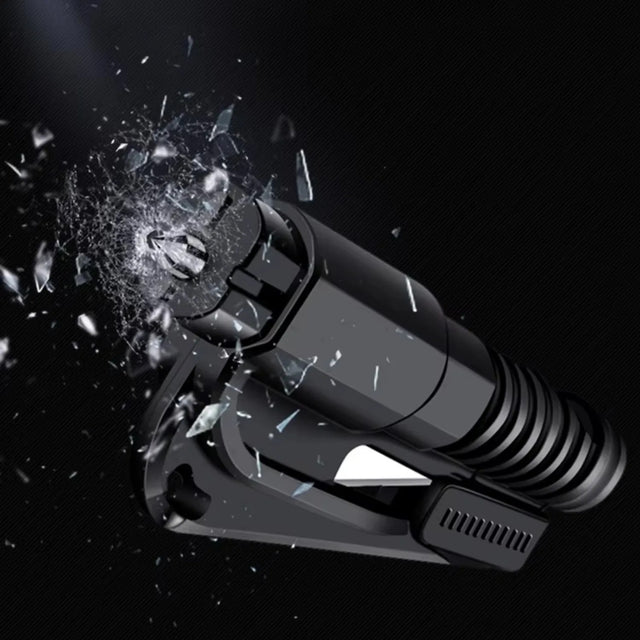 The EDC Outpost ini 3-in-1 Safety Hammer Keychain – Glass Breaker, Seatbelt Cutter & Emergency Survival Whistle