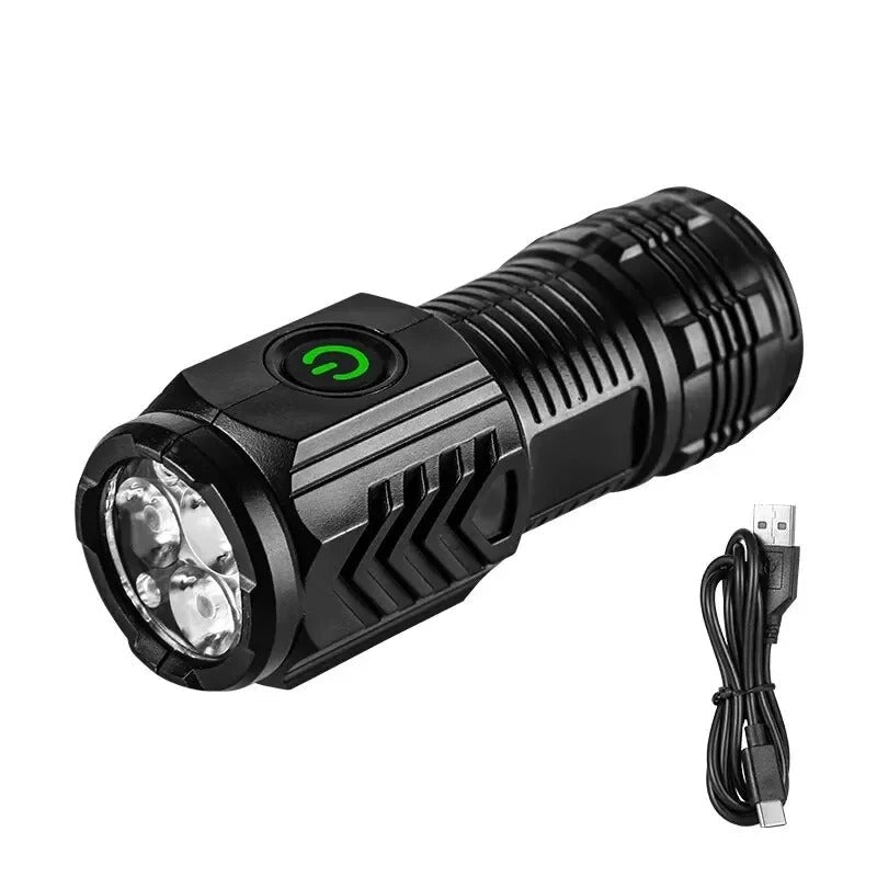 The EDC Outpost Ultra-Bright 3-Core LED Tactical Flashlight – Rechargeable High Power Mini Torch with Metal Clip