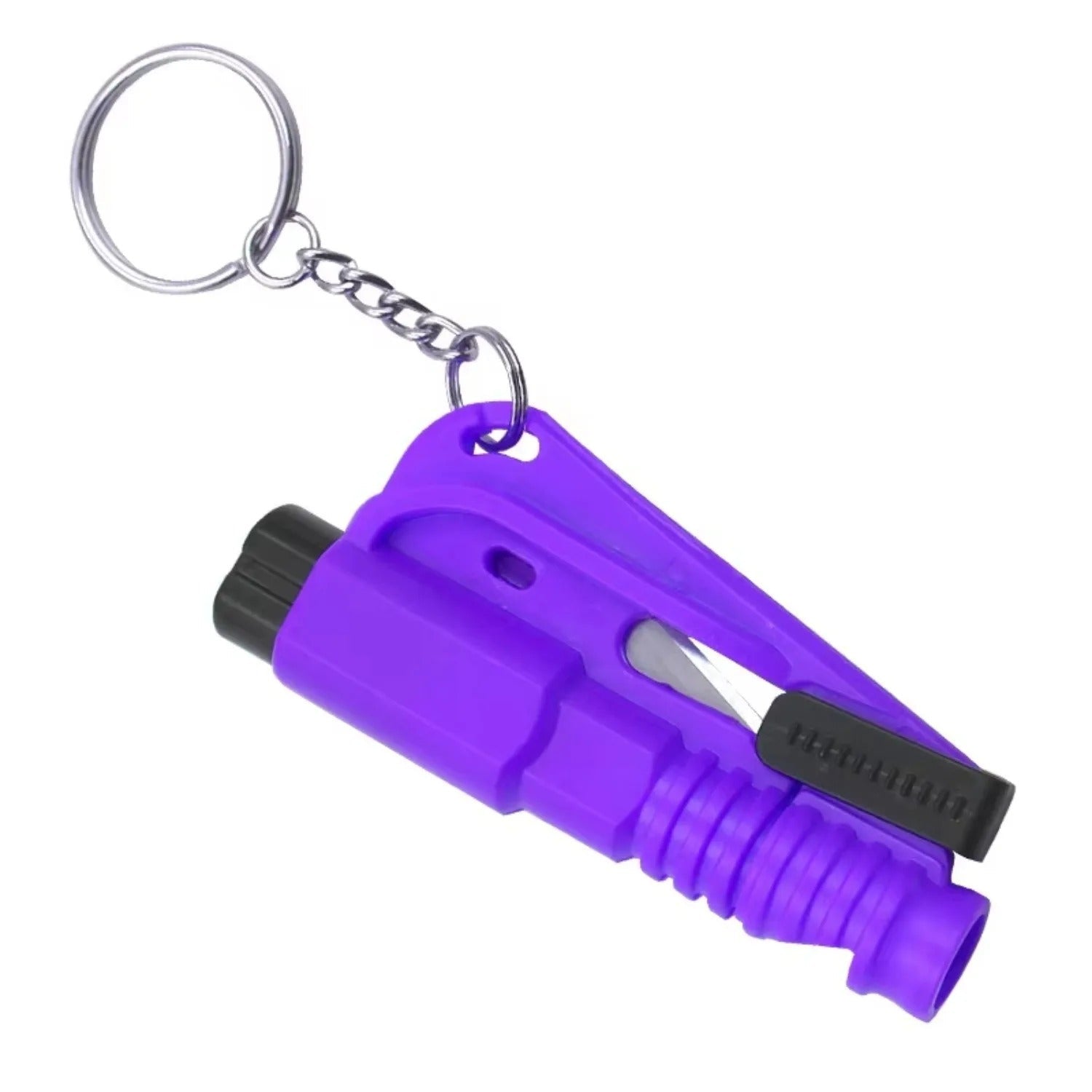 The EDC Outpost ini 3-in-1 Safety Hammer Keychain – Glass Breaker, Seatbelt Cutter & Emergency Survival Whistle