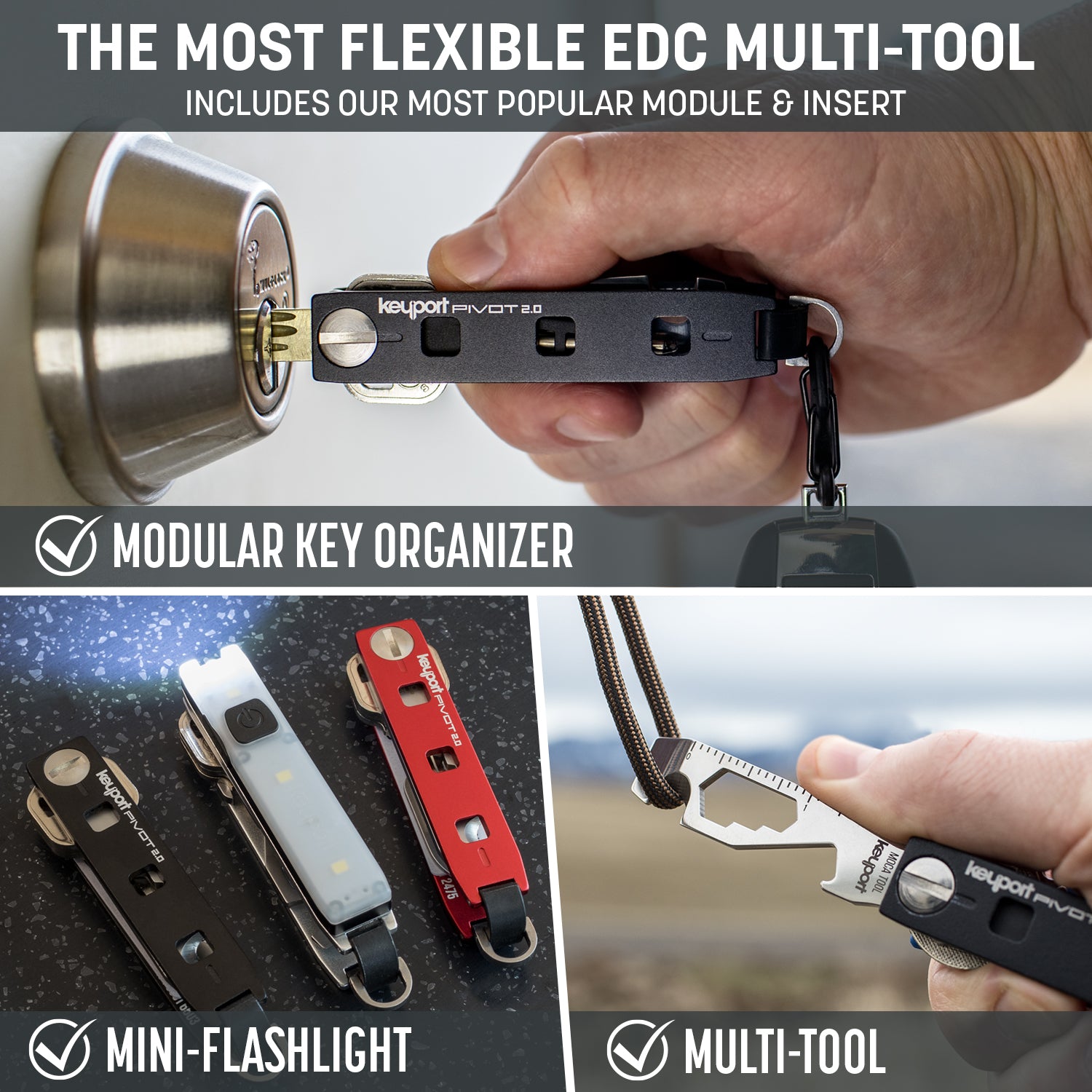 Keyport Pivot 2.0 Essential Plus Kit | Modular EDC Key Organizer System