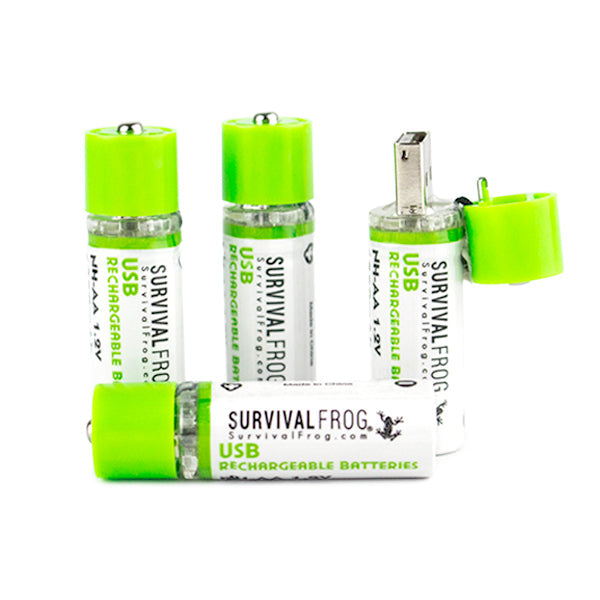 USB Rechargeable AA Batteries 4-Pack | No Charger Needed - Direct USB Charging