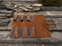6 Pocket Leather Tool Roll