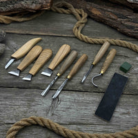 8-Piece Spoon Carving Tool Set with Sharpening Board