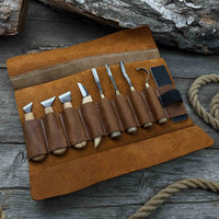 8-Piece Spoon Carving Tool Set with Sharpening Board