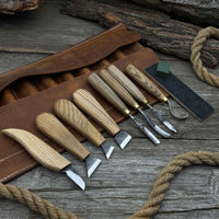 8-Piece Spoon Carving Tool Set with Sharpening Board