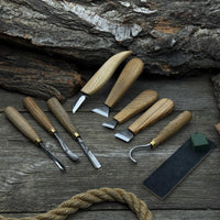 8-Piece Spoon Carving Tool Set with Sharpening Board