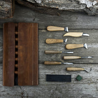 8-Piece Spoon Carving Tool Set with Sharpening Board