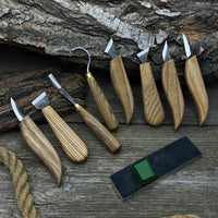 9-Piece Spoon Carving Tool Set with Sharpening Board