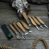 9-Piece Spoon Carving Tool Set with Sharpening Board
