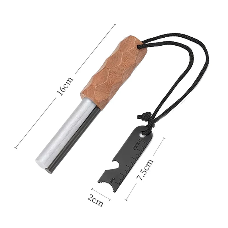 Flint Magnesium Fire Starter | Multifunctional EDC Survival Tool with Paracord Handle & Emergency Whistle