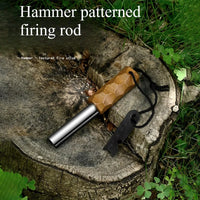 Flint Magnesium Fire Starter | Multifunctional EDC Survival Tool with Paracord Handle & Emergency Whistle