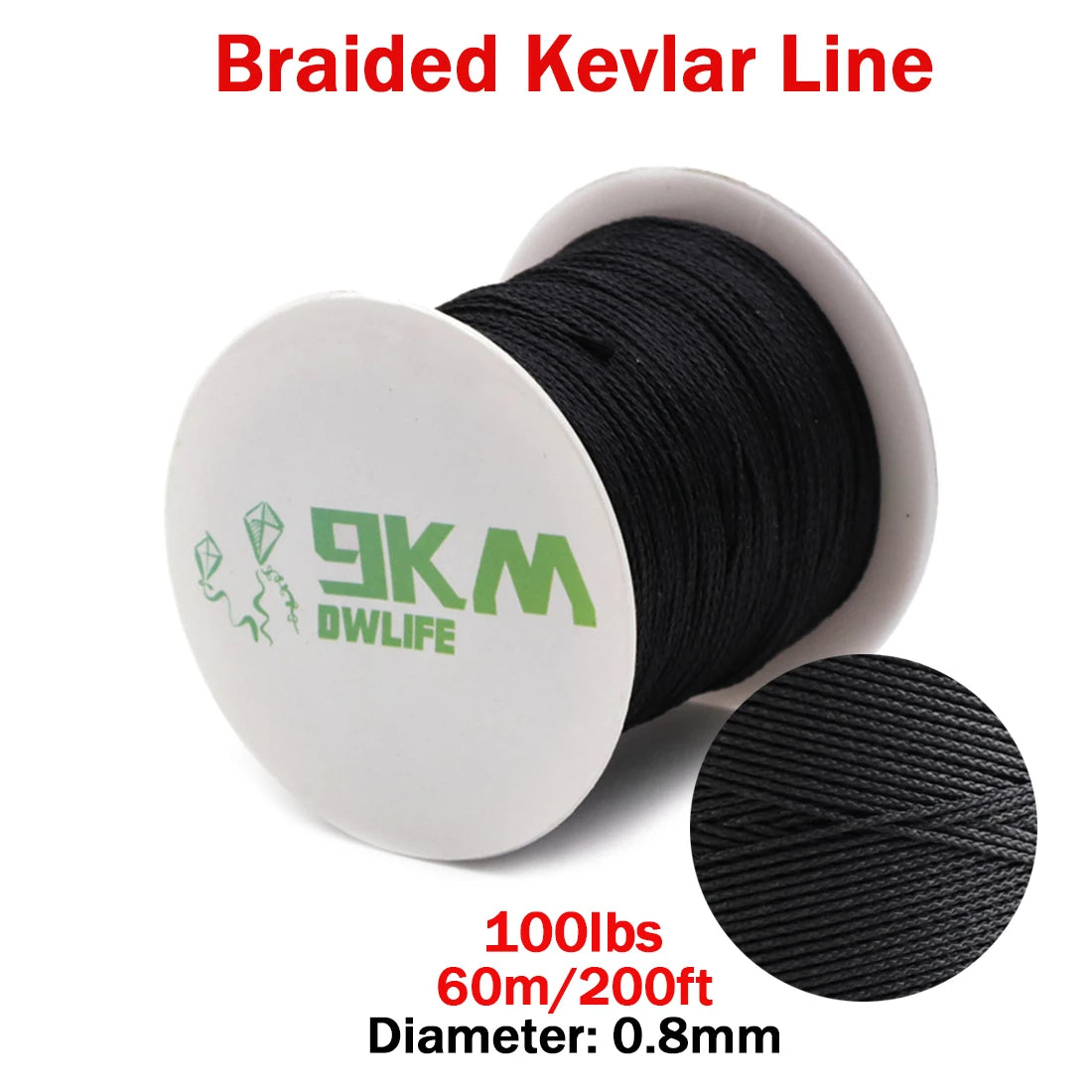 9KM DWLIFE Kevlar Cord | High-Strength Braided Rope