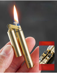 Retro Copper Kerosene Lighter | Mini Foldable Windproof EDC