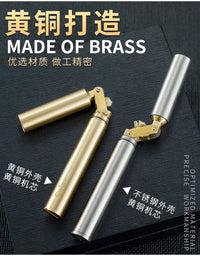 Retro Copper Kerosene Lighter | Mini Foldable Windproof EDC