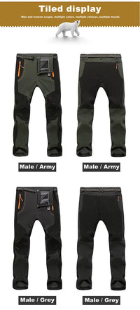 LNGXO Thick Warm Fleece Hiking Pants | Waterproof & Windproof Outdoor Pants