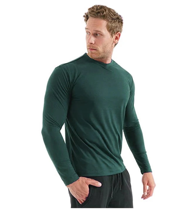 100% Merino Wool Base Layer Men Merino Wool Long Sleeve 240G Midweight Thermal Underwear Wicking Breathable Top + Hiking Socks