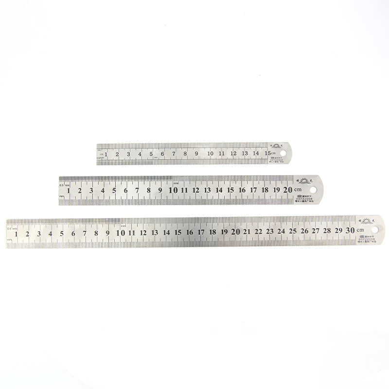 Straightedge Double Side Scale Metal Ruler | Stainless Steel Measuring Tool