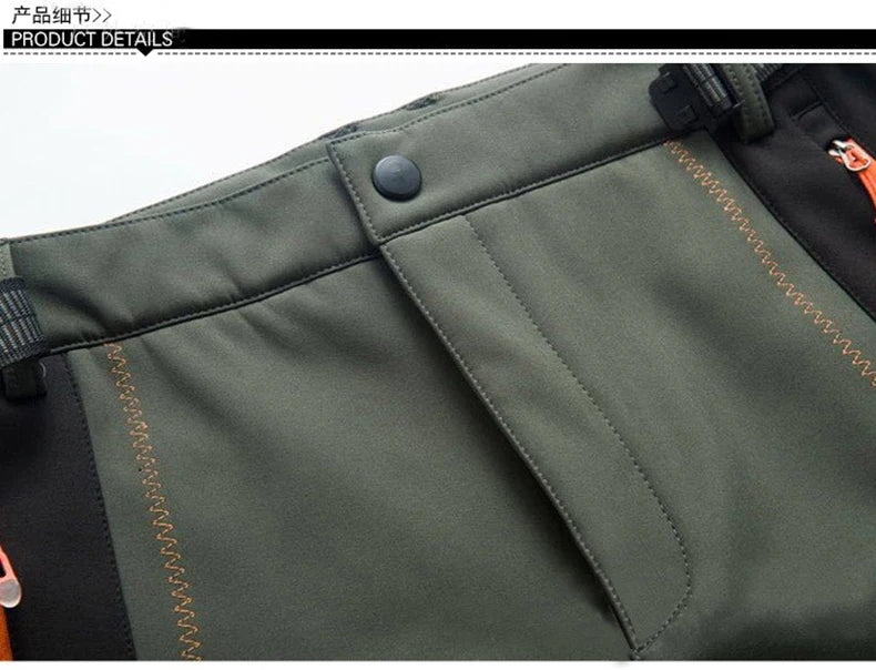 LNGXO Thick Warm Fleece Hiking Pants | Waterproof & Windproof Outdoor Pants