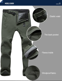 TRVLWEGO Men’s Winter Softshell Pants | Waterproof Hiking & Outdoor Pants