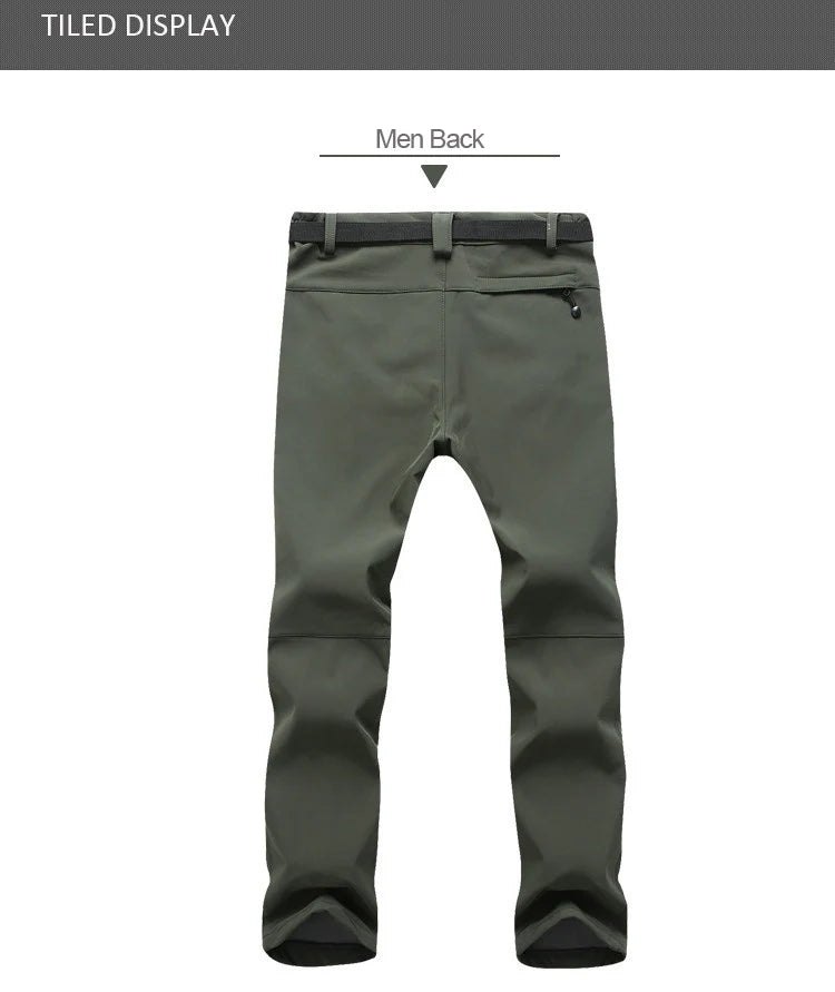 TRVLWEGO Men’s Winter Softshell Pants | Waterproof Hiking & Outdoor Pants