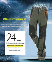 LNGXO Thick Warm Fleece Hiking Pants | Waterproof & Windproof Outdoor Pants