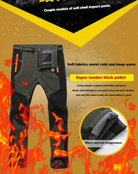 LNGXO Thick Warm Fleece Hiking Pants | Waterproof & Windproof Outdoor Pants