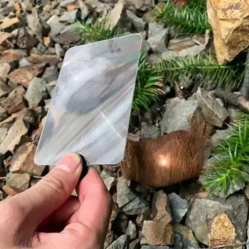 Outdoor Solar Fire Starter Card | Fresnel Lens Survival Tool