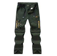 Men's Convertible Cargo Tactical Pants, Water Resistant Outdoor Hiking Pants, Zip Off Lightweight Stretch Work