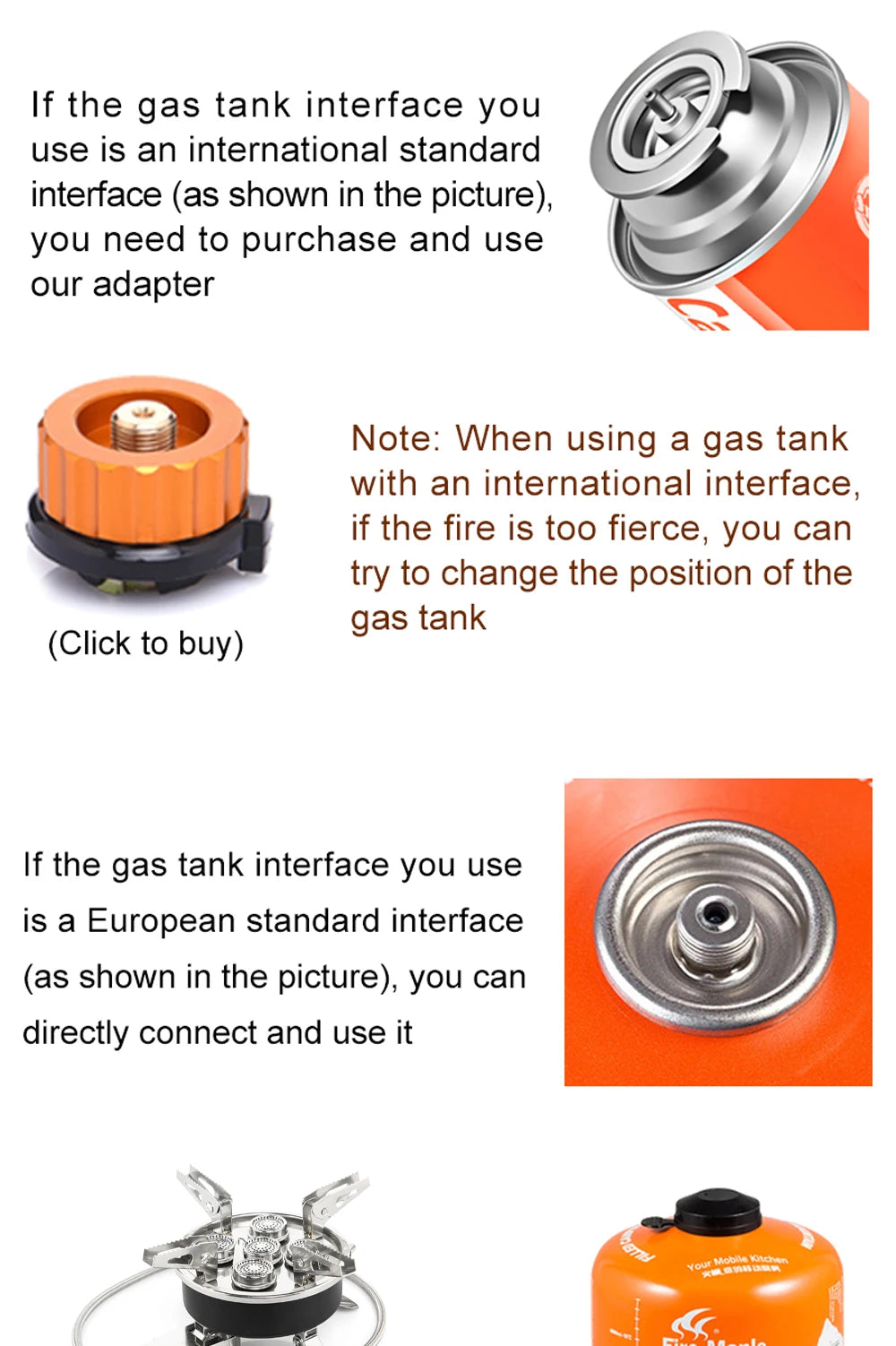 Widesea Camping Tourist Burner 8800W Gas Stove Cookware