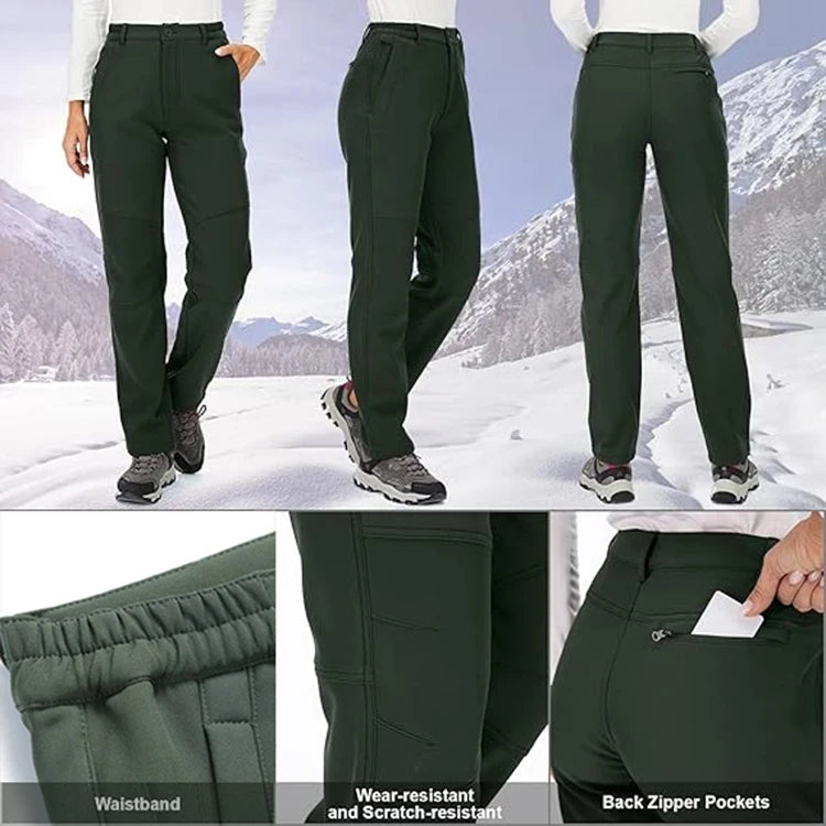 TRVLWEGO Women’s Winter Hiking Pants | Waterproof Softshell Ski & Trekking Trousers