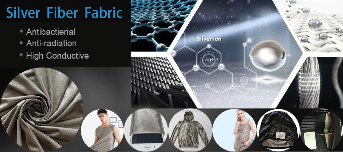 Silver Fiber Fabric EMF Reducing | Anti-Radiation Conductive Stretch Fabric
